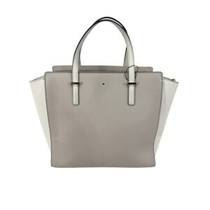 Kate Spade Cedar Street Jensen Tote Bag Taupe Cream Saffiano Leather Handbag